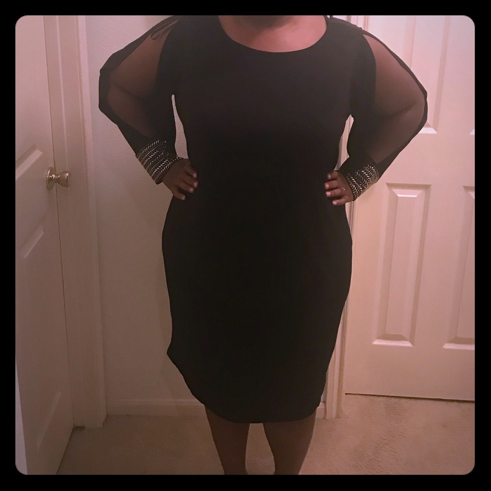 Semi Formal dress w/beaded cuff sleeves